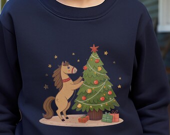 Horse Decorating Tree Shirt • Holiday Pony Christmas Tee