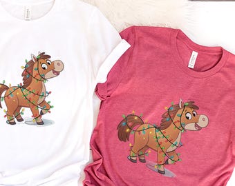 Christmas Lights Horse Shirt • Holiday Pony T-Shirt