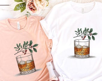 Mistletoe & Whiskey Shirt • Classy Adult Christmas Tee