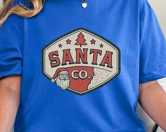 Vintage Santa Patch Shirt • Retro College Christmas Tee