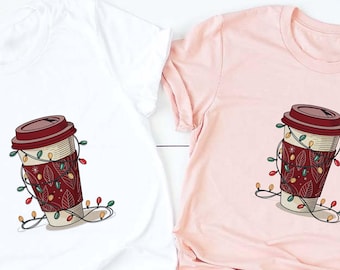 Christmas Coffee Crew Shirt • Modern Holiday Coffee Tee