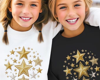 Gold Stars Sweatshirt • Minimalist Star Pattern Tee