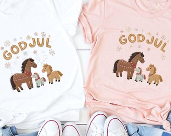 God Jul Horse Family Shirt • Nordic Pony Christmas Tee