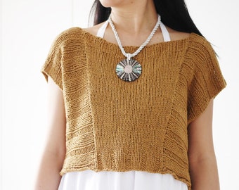 Beginner Friendly Knitting Pattern Geometry Tee cropped sweater pattern