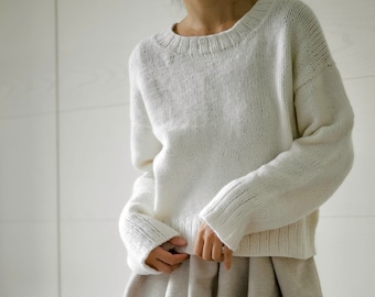 beginner friendly pullover KNITTING PATTERN: cp02 jumper | capsule collection | basic everyday sweater
