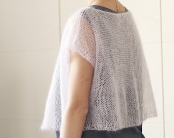 Beginner Knitting Pattern: Rie layering oversized summer tee oversized jumper easy knitting pattern