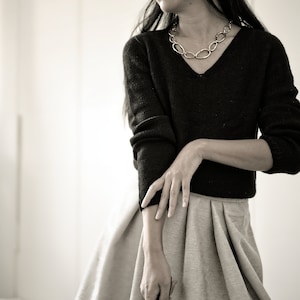 Seamless top down sweater knitting pattern PDF: Traveler&#39;s Sweater v-neck jumper | basic everyday simple pattern