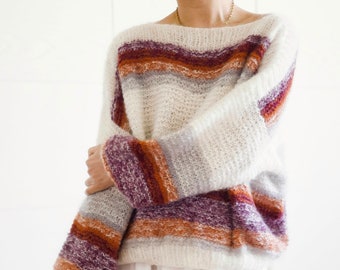 Beginner Friendly knitting pattern PDF: Flow Sweater oversized cocoon sweater