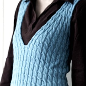 Summer Knit Pattern: Veneta Shell Summer Tank Top Knitted Vest Pattern cable slipover pattern
