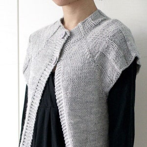 Beginner Friendly topdown Knitting Pattern Ethos vest pattern with pockets cardigan pattern image 1