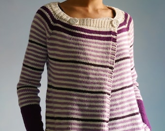 Knitting Pattern Top-Down Sweater Cardigan Cadenza cardigan pattern with pockets
