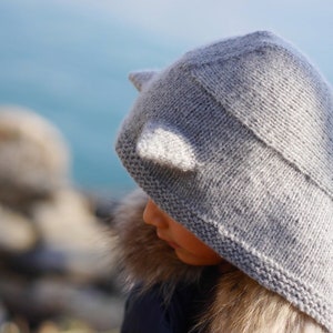Knitting pattern Bilby Hood (6 months to toddlers size) with Cat ears hat pattern