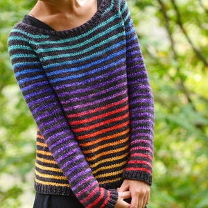 「LOOKPLE」Kou Summer Twisted Striped Half Knit ★3color Long Sleeve Swirl Detail Jumper In Multi Stripe Knit | EGO