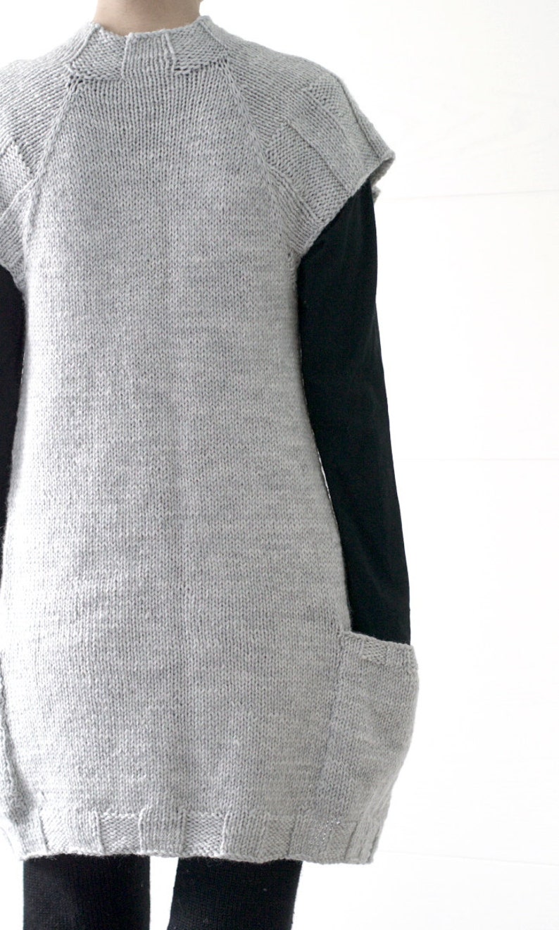 Beginner Friendly topdown Knitting Pattern Ethos vest pattern with pockets cardigan pattern image 2