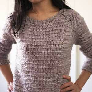 knitting pattern Sidewalk top down pullover sweater pattern top down seamless