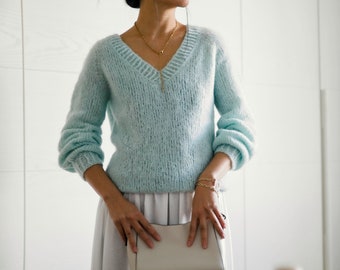 トップス NKNIT pattern pullover sweat Beginner Friendly Top Down Sweater Knitting Pattern PDF