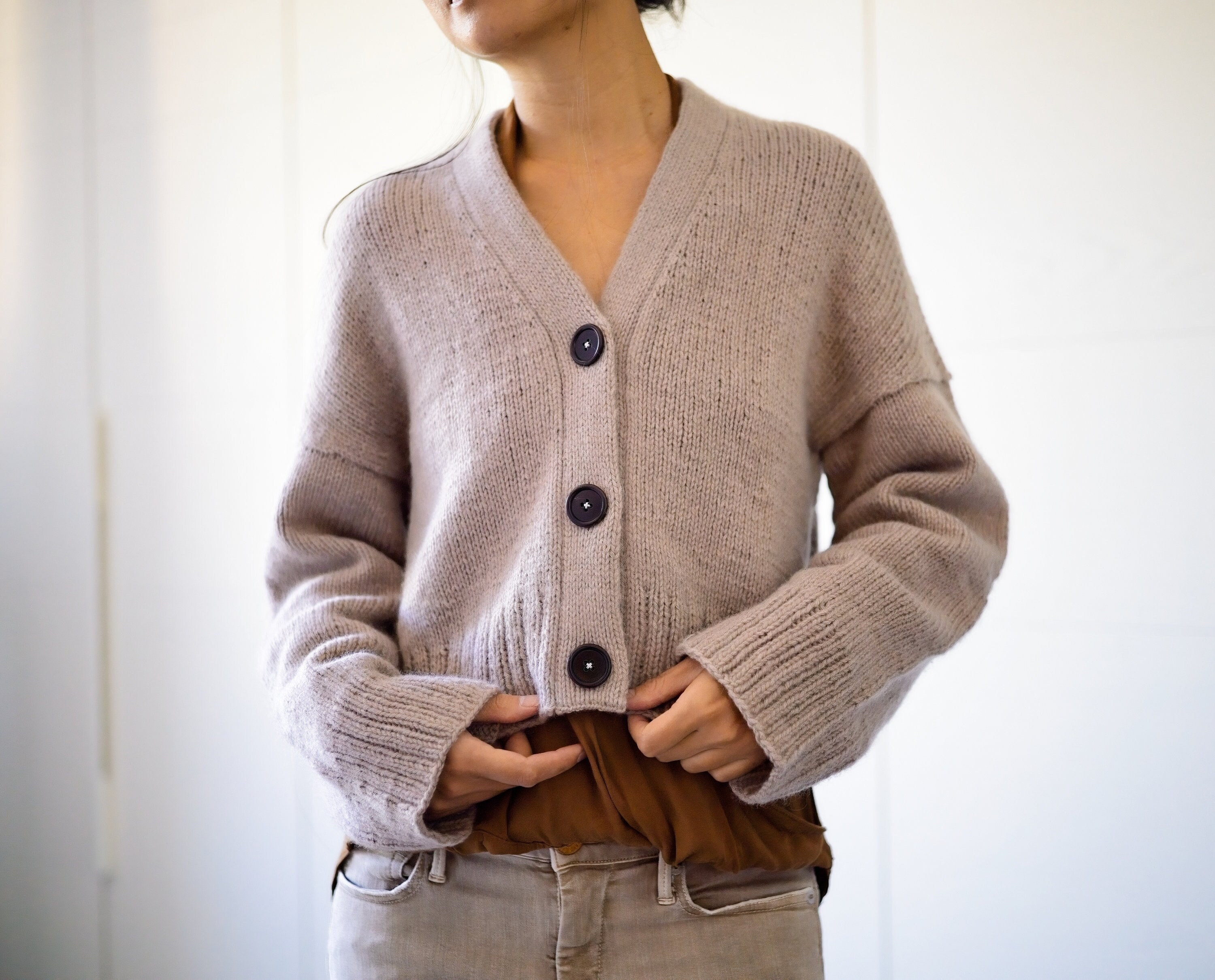 Top Down Drop Shoulder V-neck Cardigan KNITTING PATTERN PDF Top Down Drop Shoulder V-neck Cardigan KNITTING PATTERN PDF