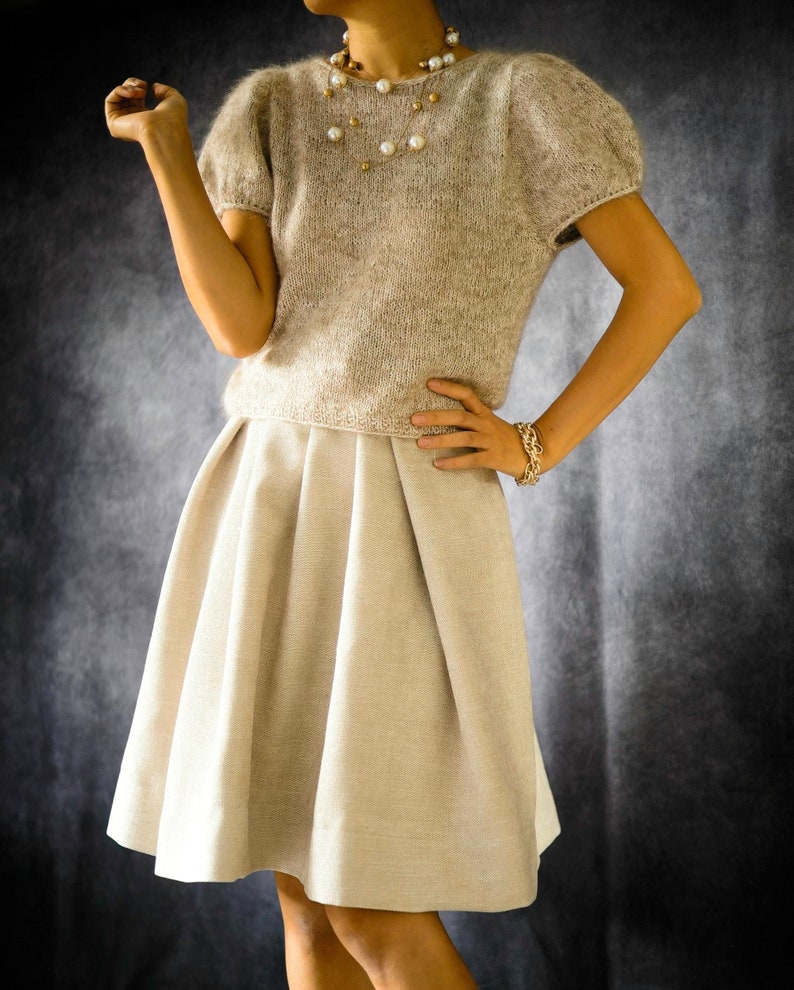 Princess-style puff sleeve sweater KNITTING PATTERN: Princess Tee, sweater for women image 5