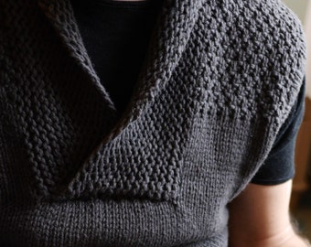 Knitting Pattern Graphite men's vest men sweater pattern chunky sweater