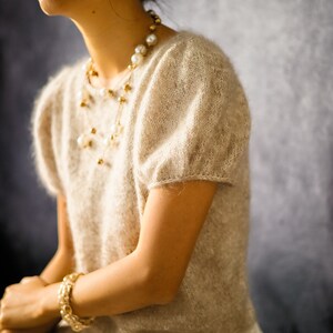 Princess-style puff sleeve sweater KNITTING PATTERN: Princess Tee, sweater for women image 4
