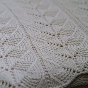 Baby Blanket Knitting Pattern: Gacoco Modular Baby Blanket pattern lace DK weight blanket