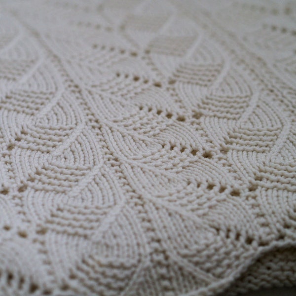 Baby Blanket Knitting Pattern: Gacoco Modular Baby Blanket pattern lace DK weight blanket