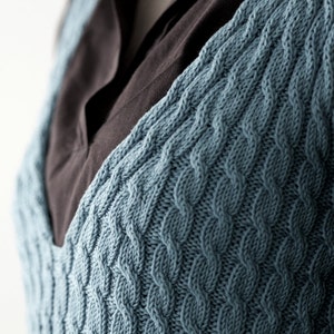 Summer Knit Pattern: Veneta Shell Summer Tank Top Knitted Vest Pattern cable slipover pattern image 2