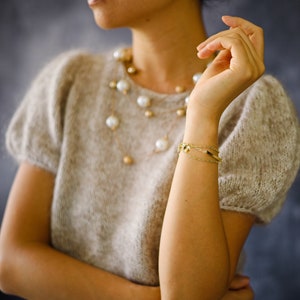 Princess-style puff sleeve sweater KNITTING PATTERN: Princess Tee, sweater for women image 6
