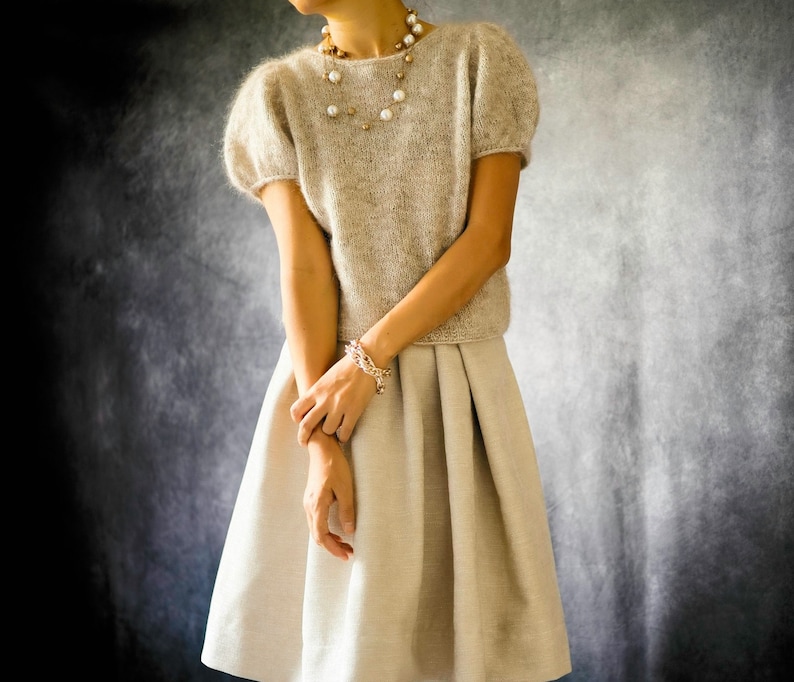 Princess-style puff sleeve sweater KNITTING PATTERN: Princess Tee, sweater for women image 8