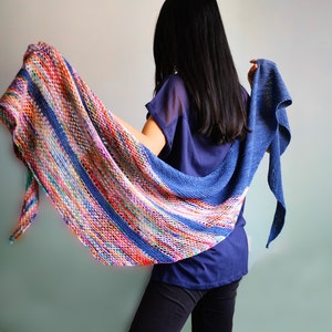 Knitting Pattern PDF: Summer of Love simple reversible lace shawl