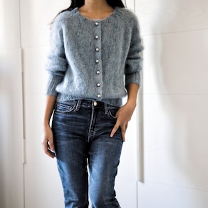 Beginner friendly top down cardigan knitting pattern PDF: Tea Time Cardigan raglan sleeve women cardigan image 8