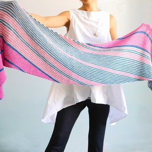 Knitting pattern PDF: By Airmail rectangular wrap, stole, scarf