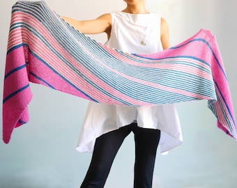 Knitting pattern PDF: By Airmail rectangular wrap, stole, scarf
