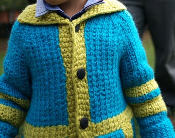 Knitting Pattern Messico e Nuvola Kids Coat (0-10yr) pattern PDF Cardigan Sweater Baby Coat boys pattern