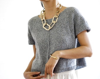 Beginner friendly knitting pattern PDF: Blank Canvas Tee summer top