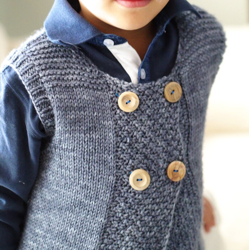 Knitting Pattern Pdf Flip Baby Vest Toddler Vest Kids Sweater Etsy