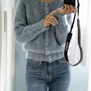 Beginner friendly top down cardigan knitting pattern PDF: Tea Time Cardigan raglan sleeve women cardigan image 2