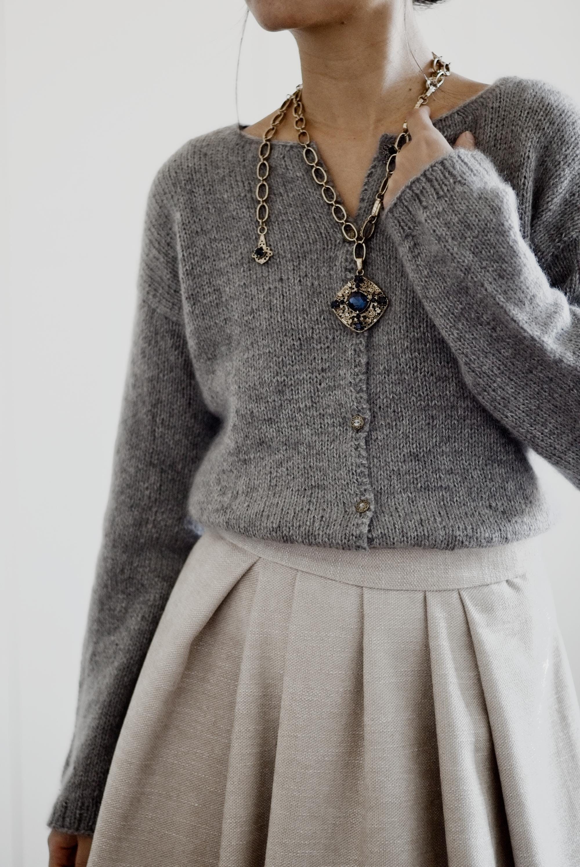 Classic Reversible Drop Shoulder Cardigan Knitting Pattern PDF ...
