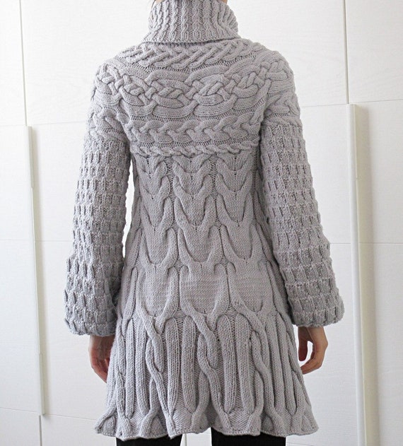 Cable knit coat sales
