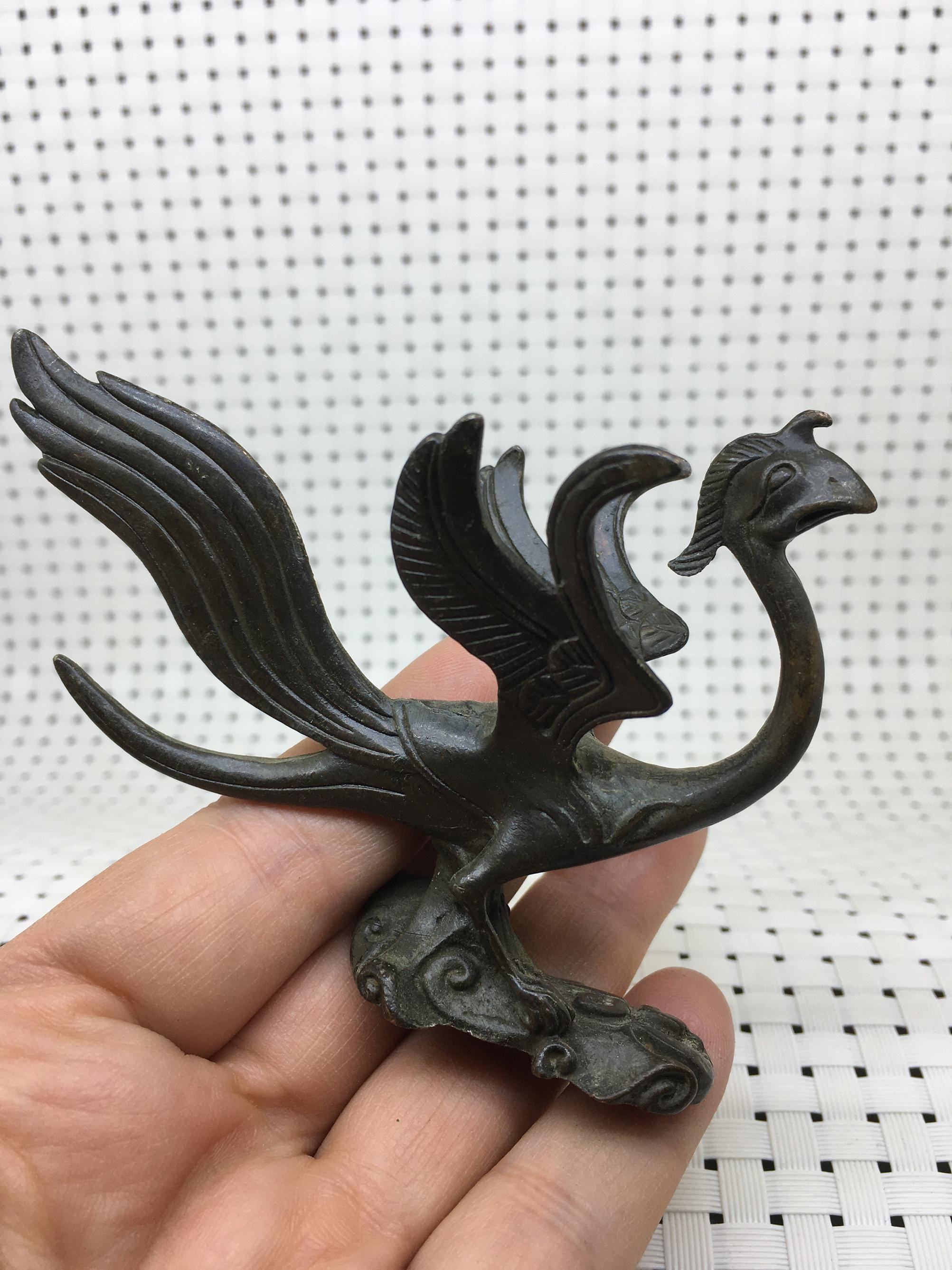 Vintage Bronze Phoenix Tea Pet | Ornate Decor for Tea Ceremony