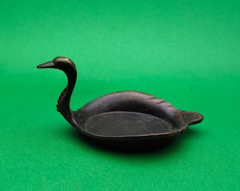 Vintage Bronze Swan Incense Dish Tea Pet – Gift for Collectors & Tea Lovers