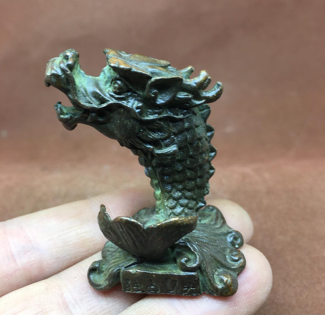 龍文堂　安の介　銅製自在蟋蟀　7cm 古物 Vintage Bronze Dragon Incense Holder | Feng Shui Tea Table Decor