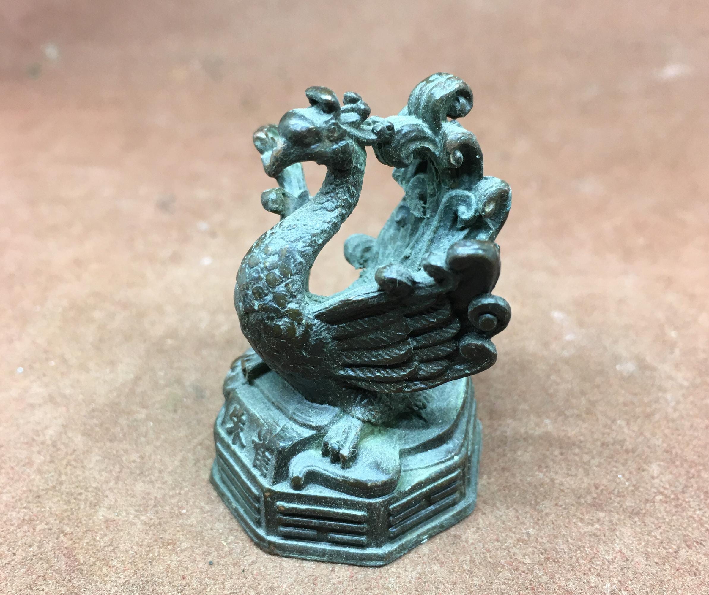 Vintage Bronze Phoenix Figurine | Feng Shui Altar Decor - Etsy
