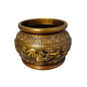 Vintage vergoldete Bronze Fledermaus Reichtum Pot Tee Haustier - Glück Geschenk für Sammler & Teeliebhaber