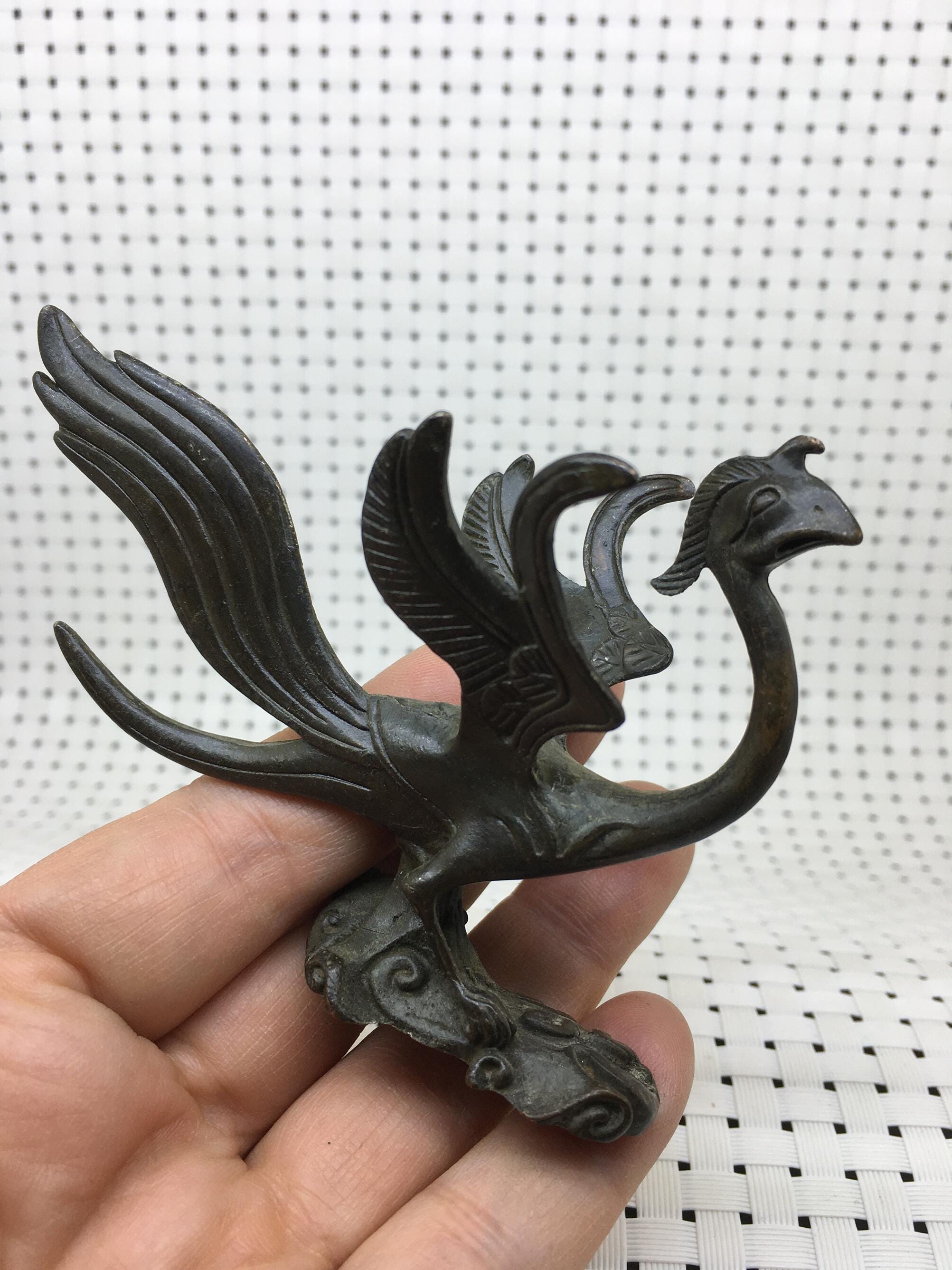 Vintage Bronze Phoenix Tea Pet | Ornate Decor for Tea Ceremony