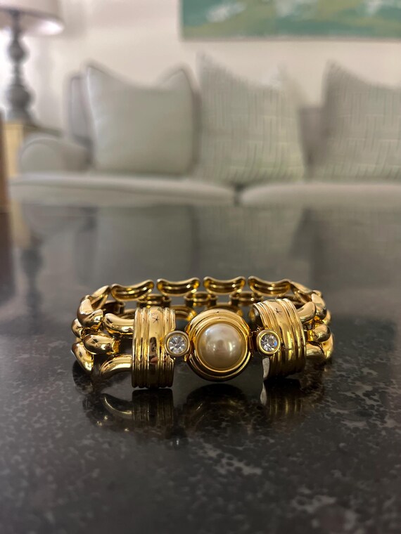 Vintage KJL Kenneth Jay Lane Gold Bracelet – Gold… - image 3