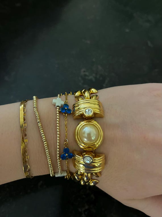 Vintage KJL Kenneth Jay Lane Gold Bracelet – Gold… - image 5