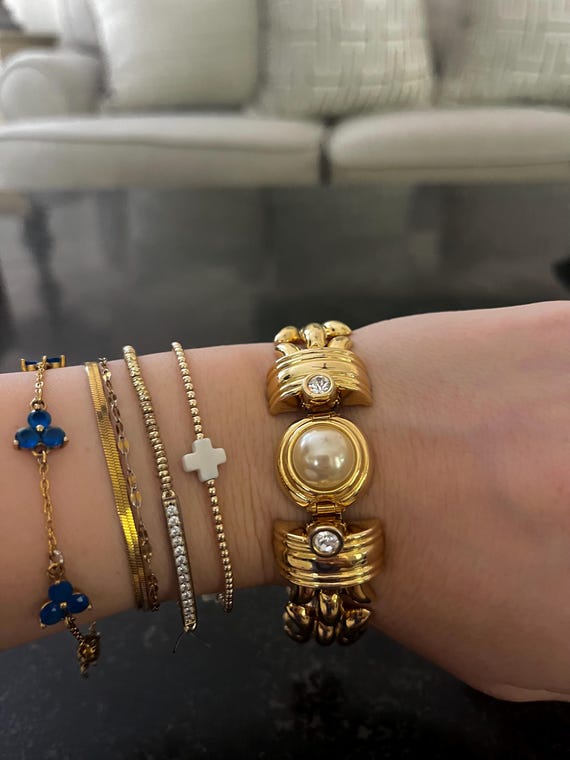 Vintage KJL Kenneth Jay Lane Gold Bracelet – Gold… - image 4