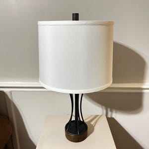 Vintage White Drum Lamp Shade with Spider Fitter – Classic Neutral Lampshade for Table or Floor Lamp – Mid Century Modern Lighting Decor