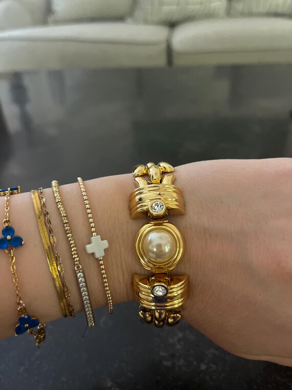 Vintage KJL Kenneth Jay Lane Gold Bracelet – Gold… - image 2